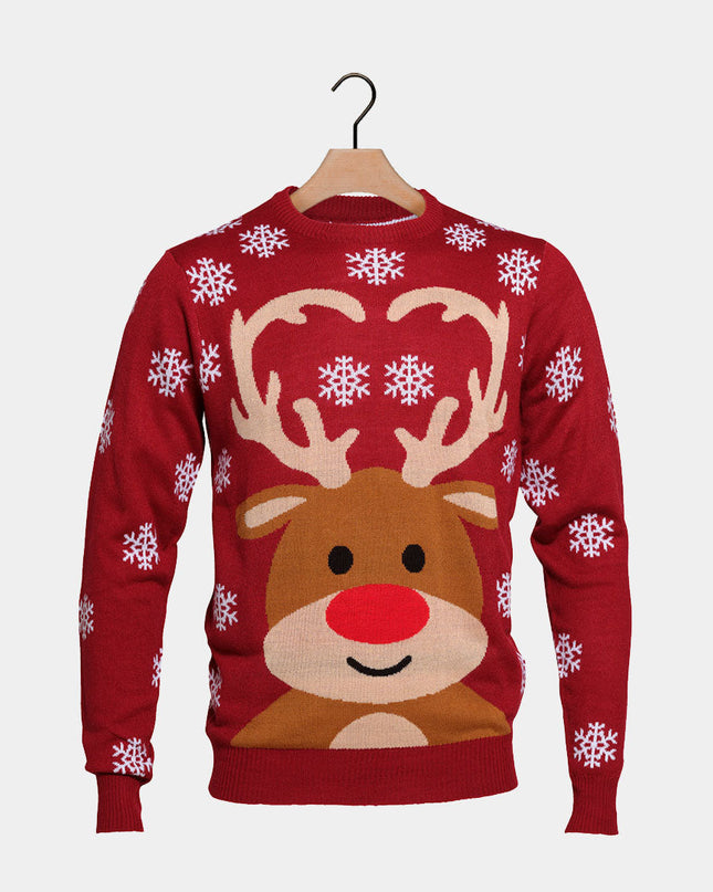 Pull de Noël pour femme avec Rudolph le renne rouge