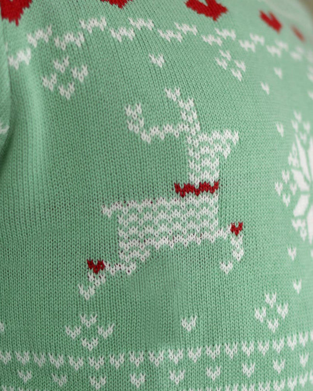 Pull de Noël vert pour femme