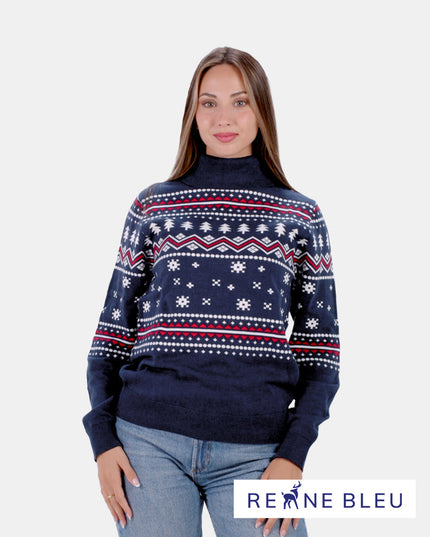 Pull en coton biologique à perles givrées pour femme, idéal pour Noël