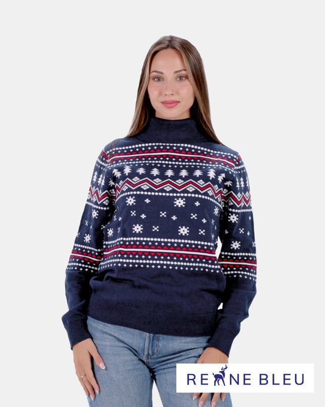 Pull en coton biologique à perles givrées pour femme, idéal pour Noël
