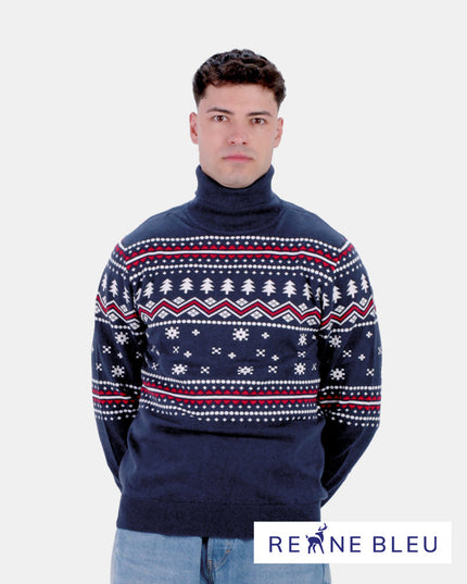 Pull en coton biologique à perles givrées pour homme, idéal pour Noël