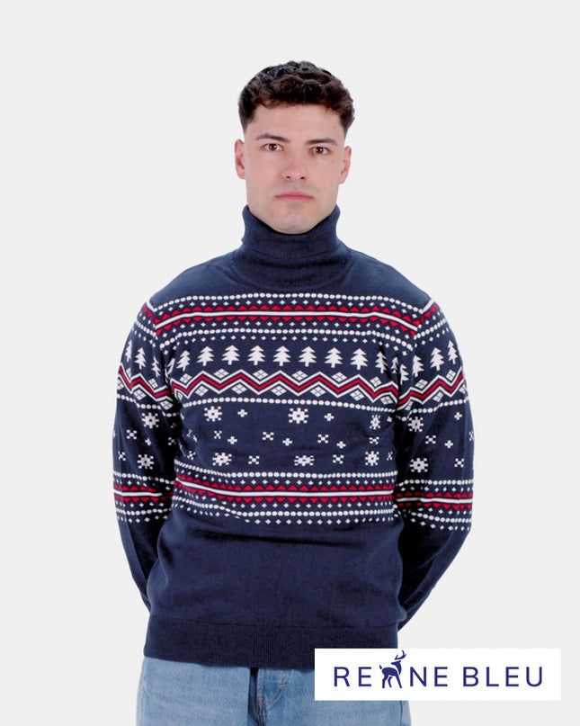 Pull en coton biologique à perles givrées pour homme, idéal pour Noël