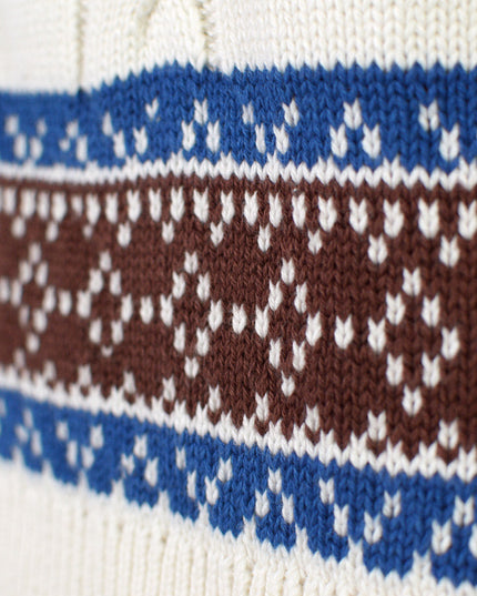 Men's Organic Cotton Alpine Cardigan Sweater with Reindeer