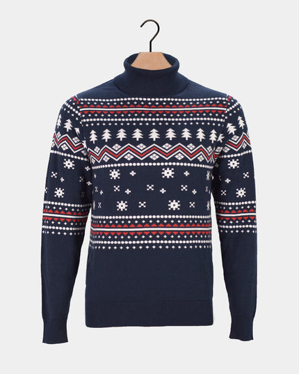 Pull en coton biologique à perles givrées pour homme, idéal pour Noël