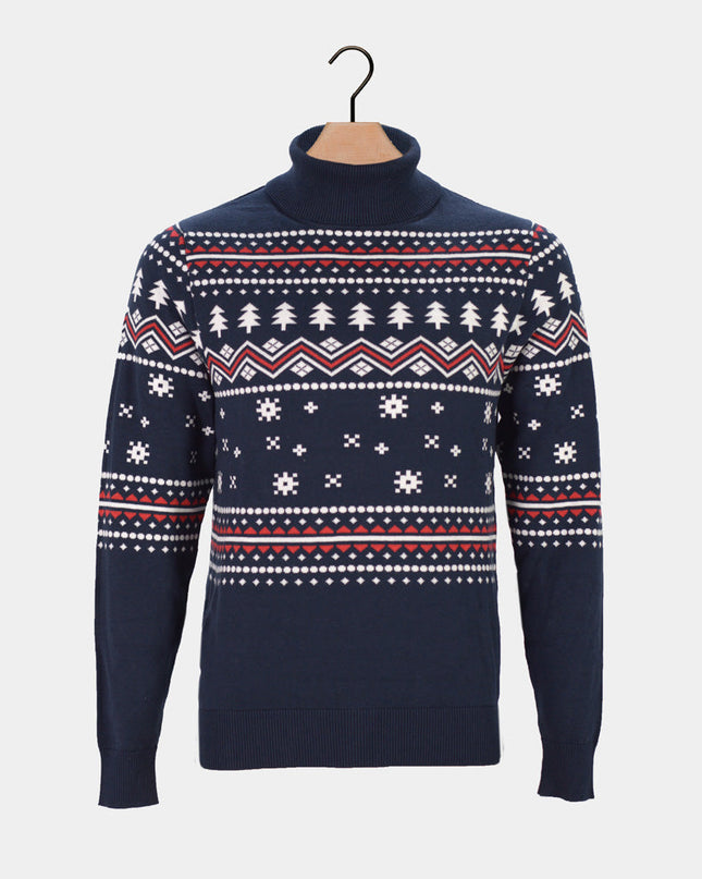 Pull en coton biologique à perles givrées pour homme, idéal pour Noël