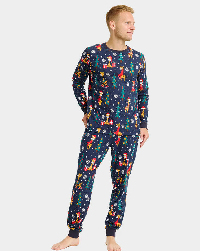 Pyjama de Noël unisexe pour adultes avec des girafes