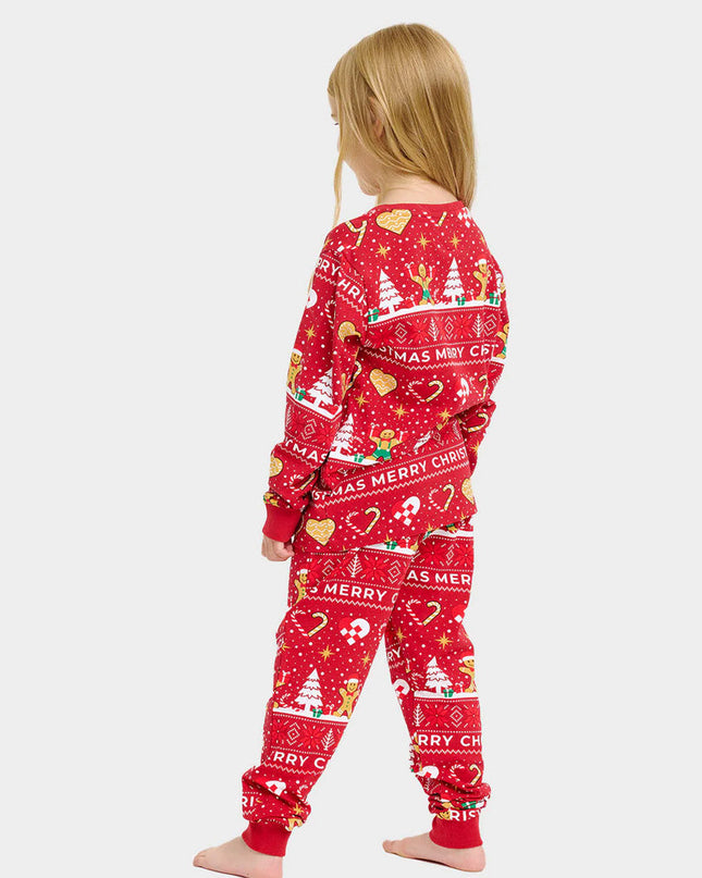 Pyjama de Noël rouge pour enfants avec des biscuits de Noël