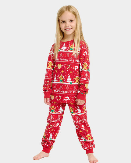 Pyjama de Noël rouge pour enfants avec des biscuits de Noël
