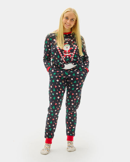 Pyjamas de Noël pour toute la famille, motif Père Noël skieur