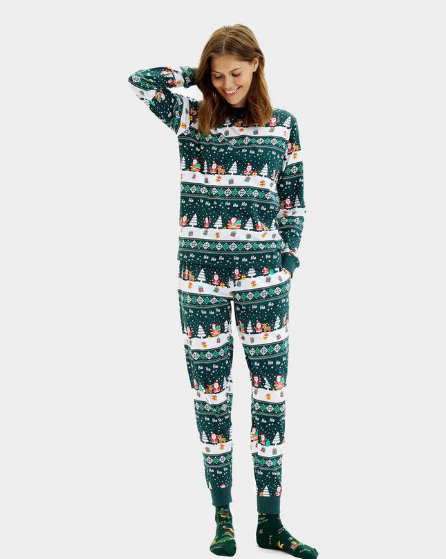 Unisex Adult Christmas Pajamas in Green Merry Christmas