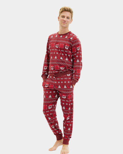Pyjama de Noël unisexe pour adultes « Rouge Ho Ho Ho »