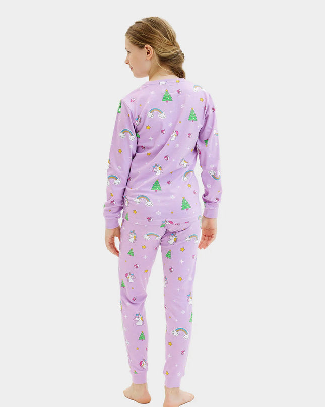 Pyjamas de Noël pour enfants avec des licornes pour des fêtes amusantes