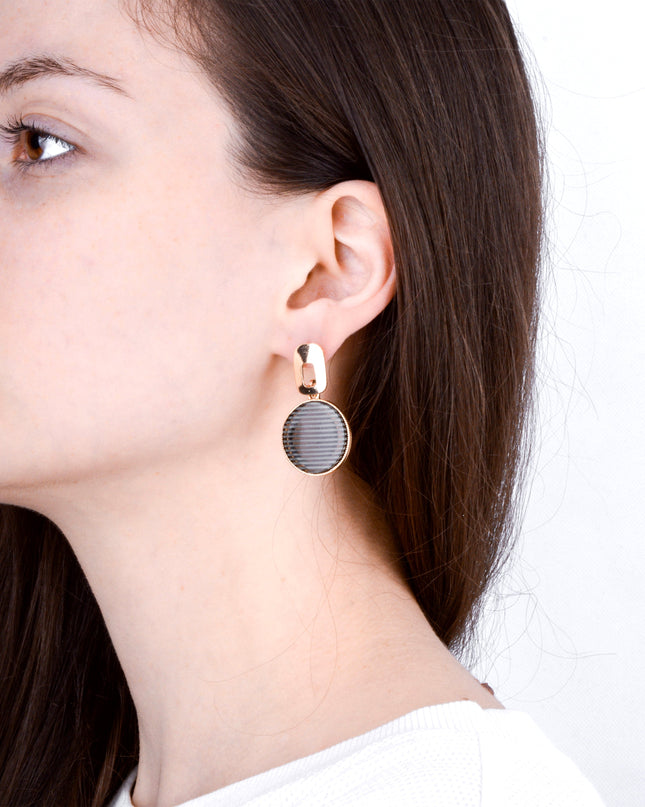 Boucles d'oreilles rayées - Noires