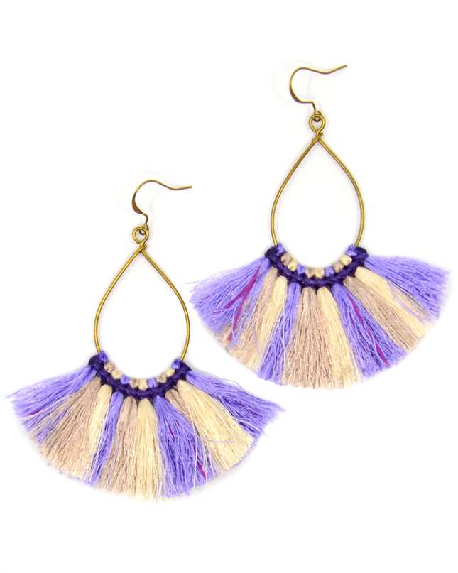 Boucles d'oreilles à franges violettes pour Noël