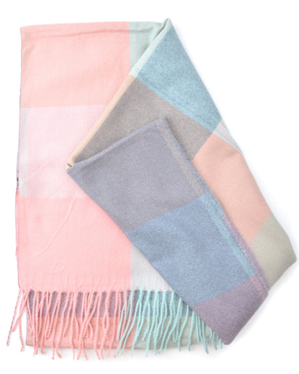 Écharpe à carreaux | Menthe - Rose | Accessoires pour tous
