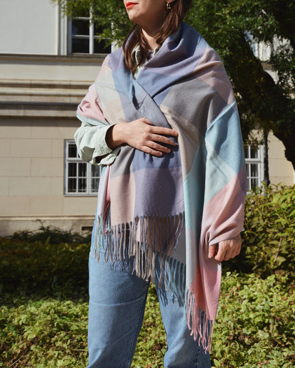 Écharpe à carreaux | Menthe - Rose | Accessoires pour tous