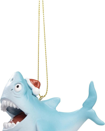 Ornement requin avec chapeau de Noël