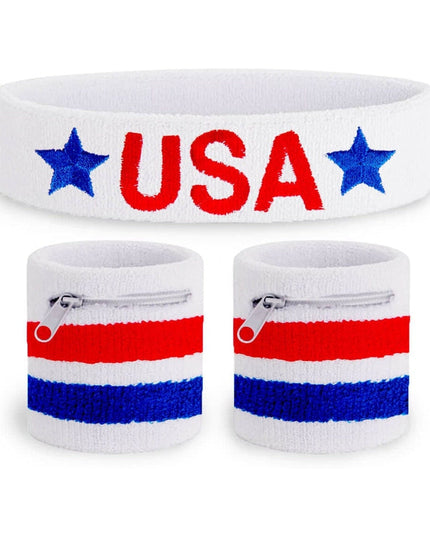 Stars and Sweat Zippered Sweatband Set