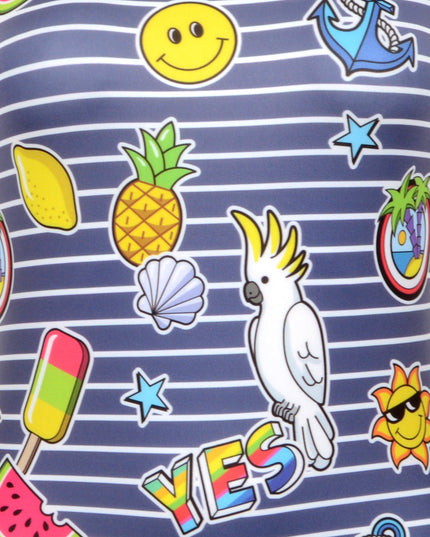 Maillot de bain une pièce orné de symboles uniques pour enfants et adultes