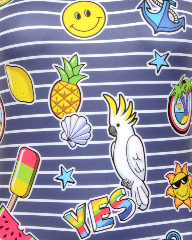 Maillot de bain une pièce orné de symboles uniques pour enfants et adultes