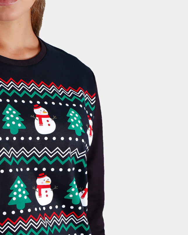 Sweat-shirt de Noël sapin de neige pour femmes