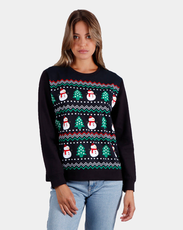 Sweat-shirt de Noël sapin de neige pour femmes