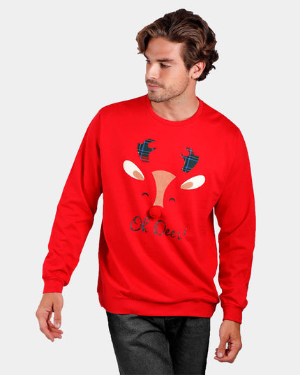 Christmas Sweatshirt for Men Oh Deer Design