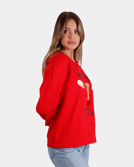 Sweat-shirt de Noël pour femme « Oh Deer » | Soldes Happy Hoodies Outlet