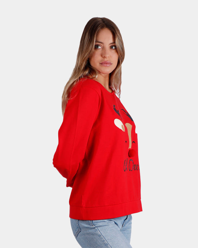 Sweat-shirt de Noël pour femme « Oh Deer » | Soldes Happy Hoodies Outlet