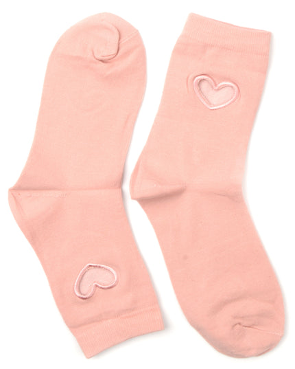 Chaussettes à cœur - Modèle rose Zokni