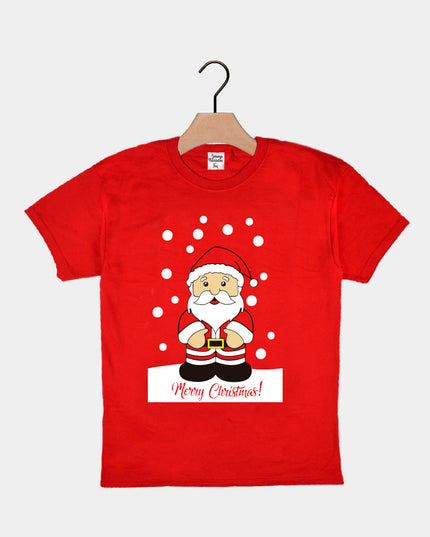 T-shirt rouge de Noël pour enfants avec le Père Noël