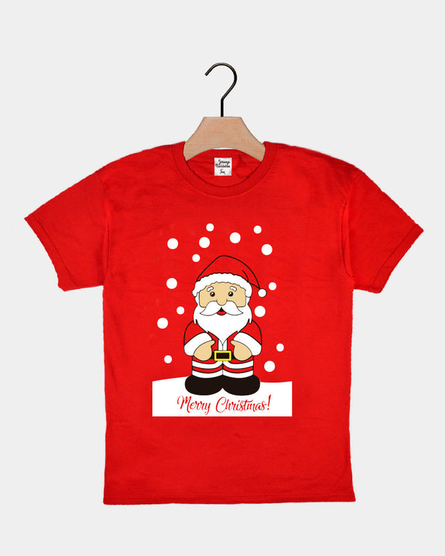 T-shirt rouge de Noël pour enfants avec le Père Noël