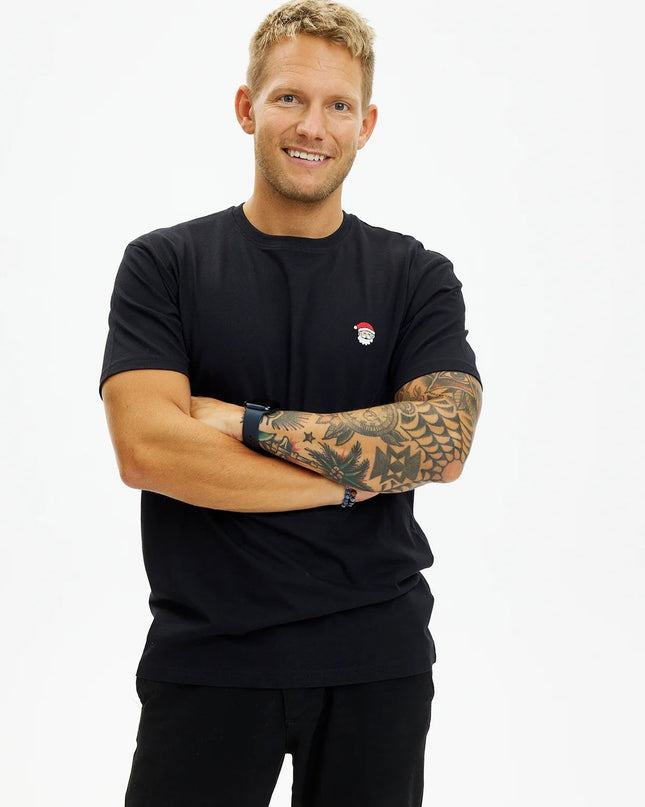 T-shirt de Noël unisexe noir « Père Noël »