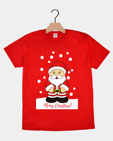 T-shirt rouge de Noël pour hommes et femmes avec le Père Noël