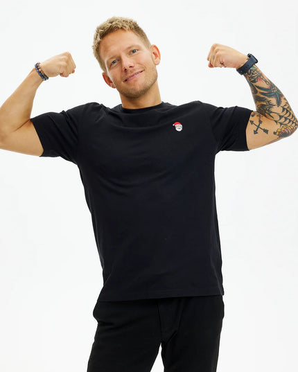 T-shirt de Noël unisexe noir « Père Noël »