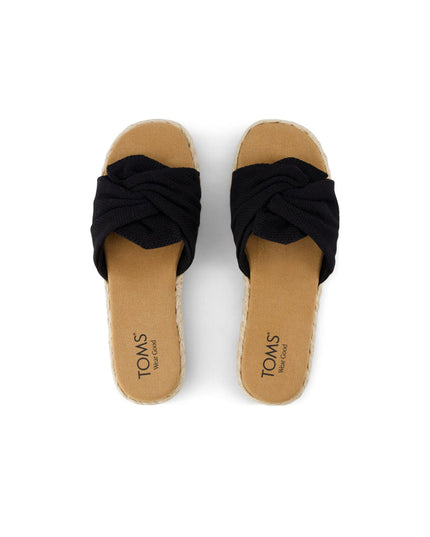Espadrille compensée TOMS Abby Slide - Noire