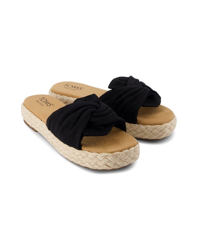 Espadrille compensée TOMS Abby Slide - Noire