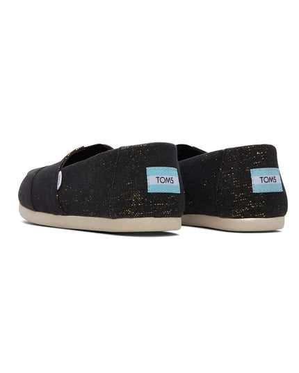 Pantoufles TOMS Alpargata en lin métallisé noir