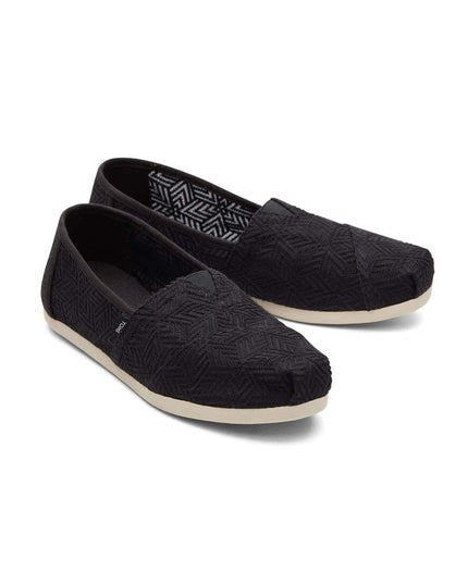 Chaussons TOMS Alpargata à lacets géométriques noirs