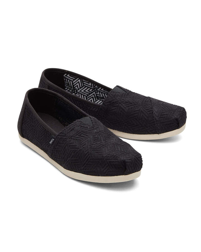 Chaussons TOMS Alpargata à lacets géométriques noirs