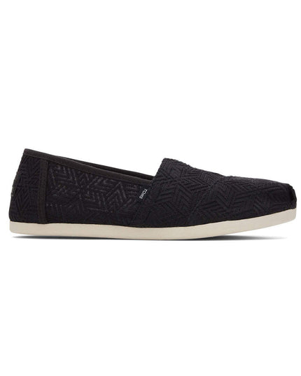 Chaussons TOMS Alpargata à lacets géométriques noirs