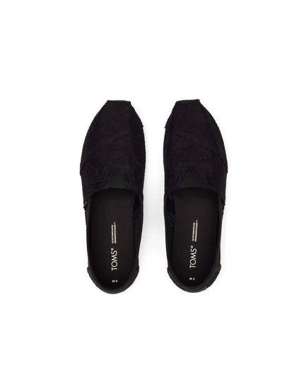 Chaussons TOMS Alpargata à lacets géométriques noirs