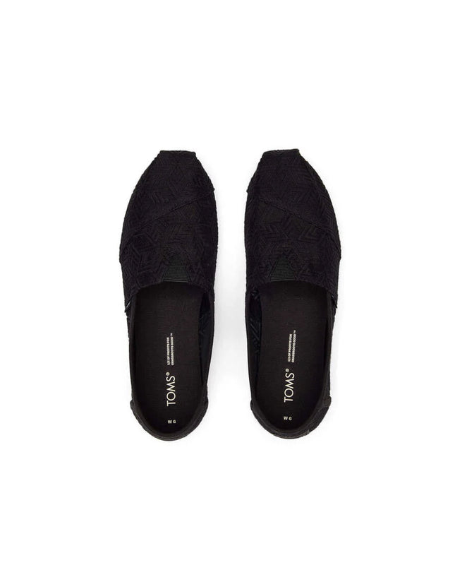 Chaussons TOMS Alpargata à lacets géométriques noirs