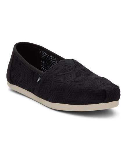 Chaussons TOMS Alpargata à lacets géométriques noirs