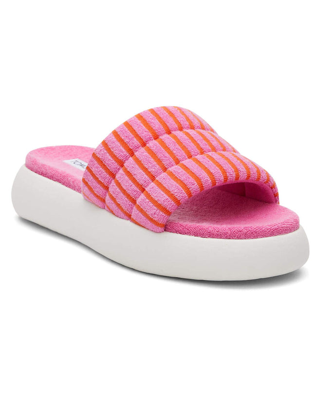 Pantoufles TOMS Mallow Slide Terry à rayures roses