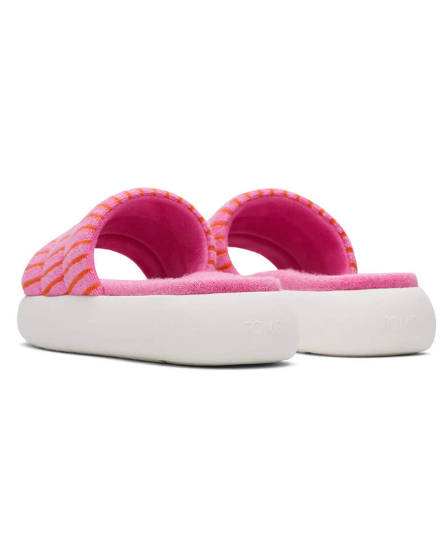 Pantoufles TOMS Mallow Slide Terry à rayures roses