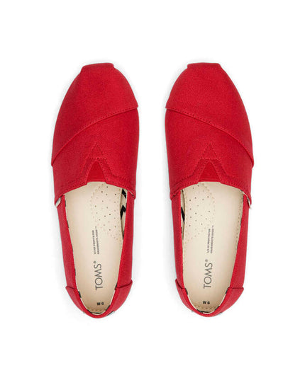 Pantoufles rouges TOMS en toile de coton recyclé