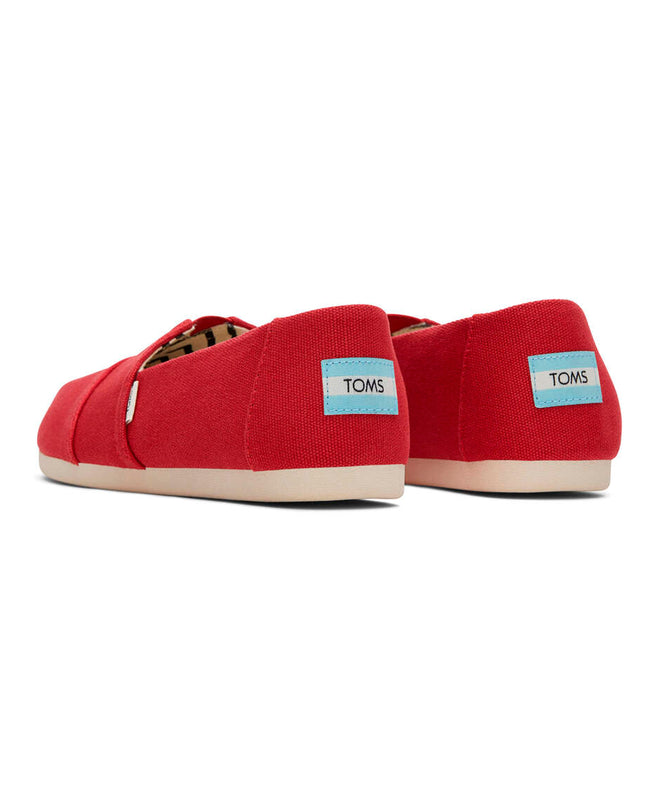 Pantoufles rouges TOMS en toile de coton recyclé