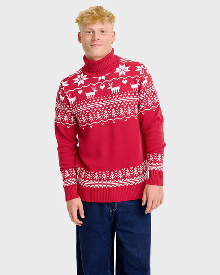 Pull col roulé de Noël du Groenland pour hommes