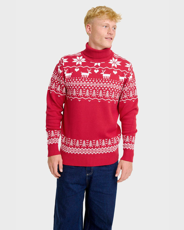Pull col roulé de Noël du Groenland pour hommes